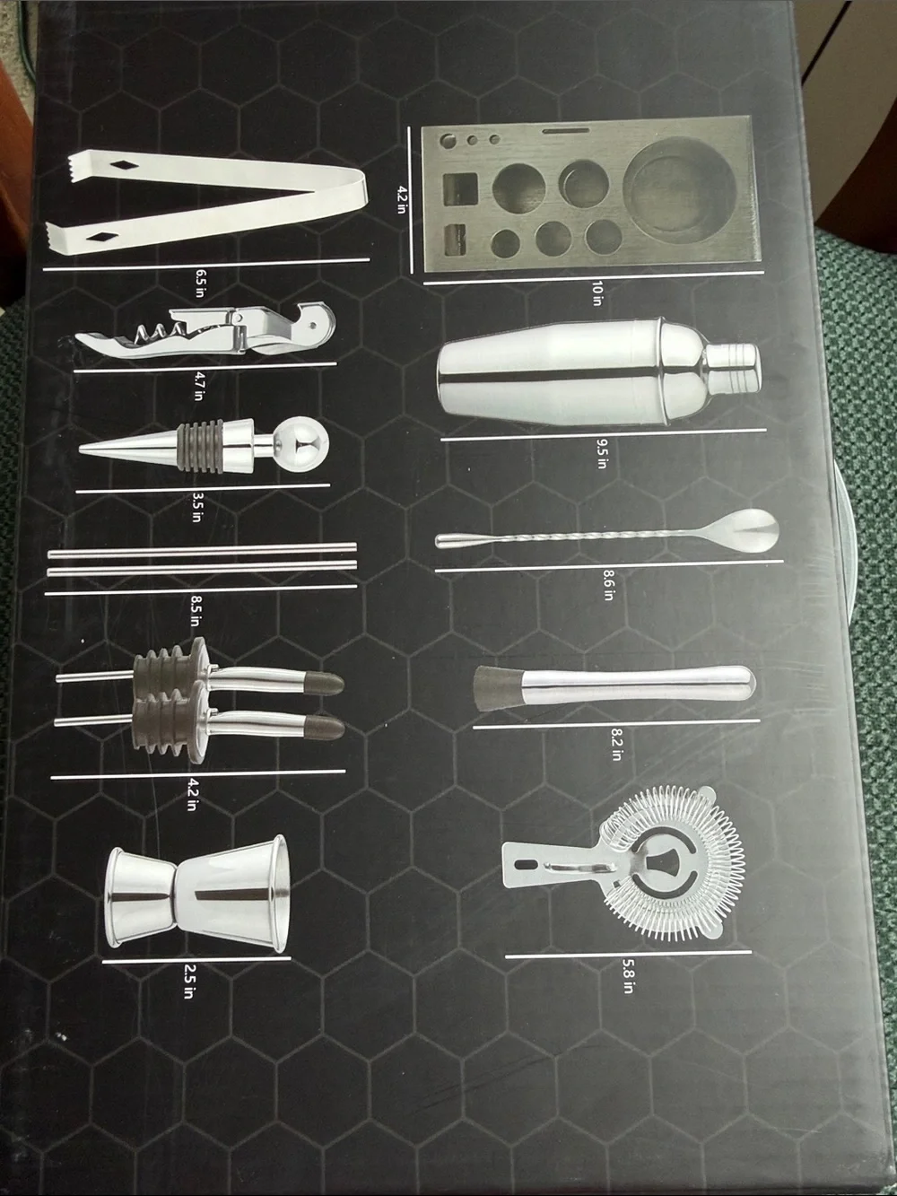 Lucky Street 14 Piece Cocktail Shaker Set - Stainless Steel Bar Tool Kit